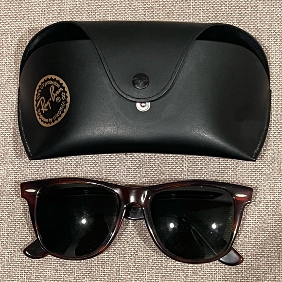 Bausch Lomb Ray Ban Wayfarer 2 Sunglasses Vtg 1980's Brown Rare Condition mint
